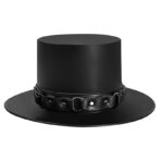 Black Leather Steampunk Top Hat with Studded Band