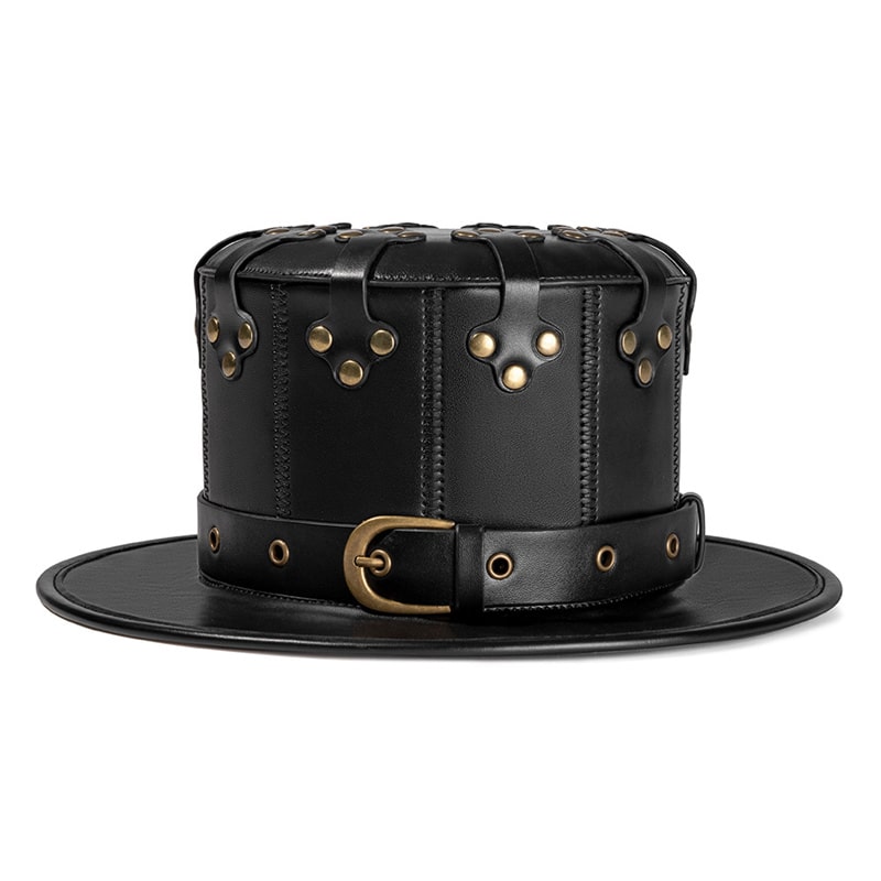 Plauge Doctor Steampunk Leather Top Hat