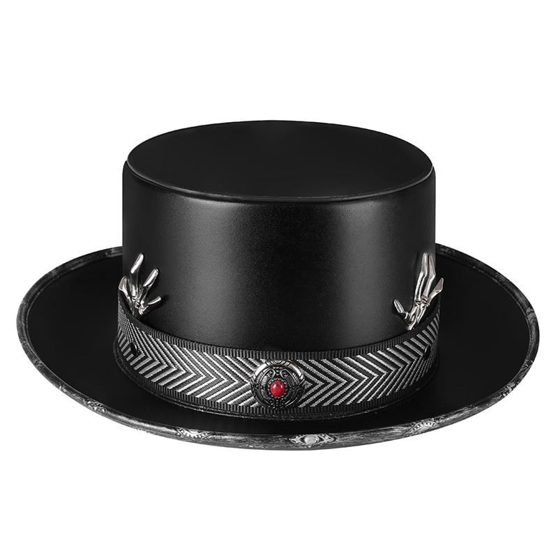 Faux leather top hat online