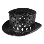 Black Gothic Top Hat with Skull Design and Cutout Design