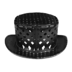 Black Gothic Top Hat with Skull Design and Cutout Design