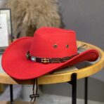 Cowboy Hat with Beaded Leather Band Design