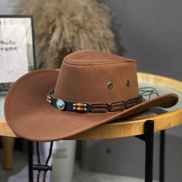 Cowboy Hat with Beaded Leather Band Design