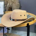 Cowboy Hat with Beaded Leather Band Design