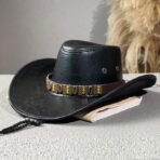 Cowboy Hat with Brass Studded Leather Band