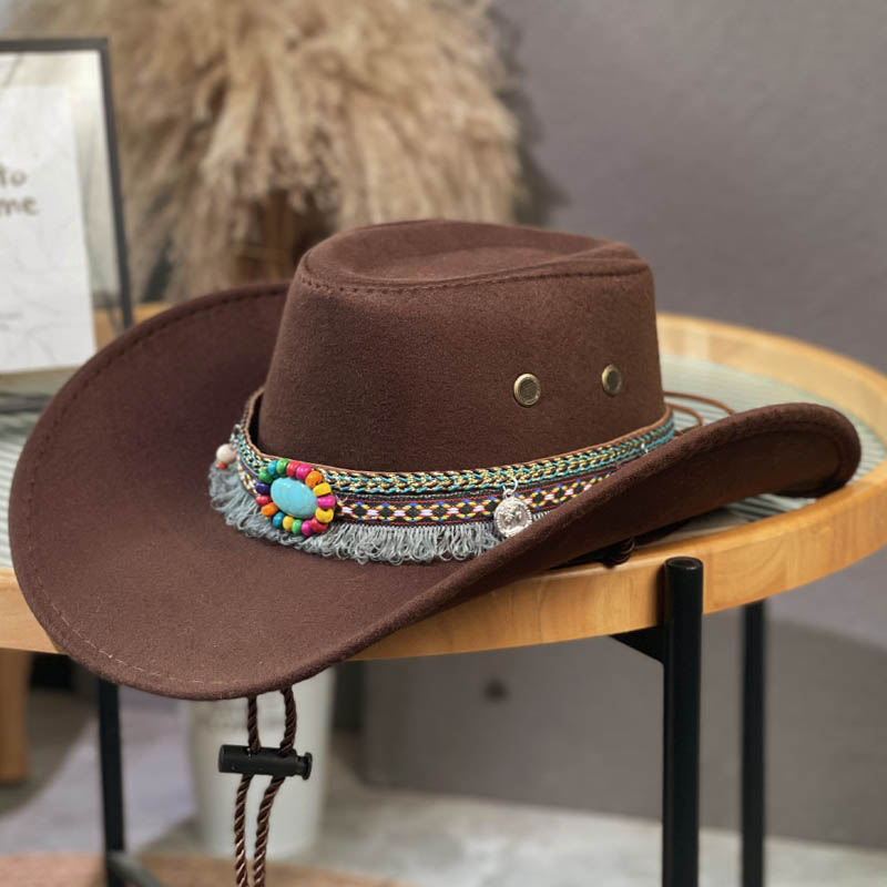 Cowboy Hat with Colorful Beaded Decorative Band