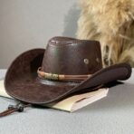 Cowboy Hat with Star-Studded Leather Band