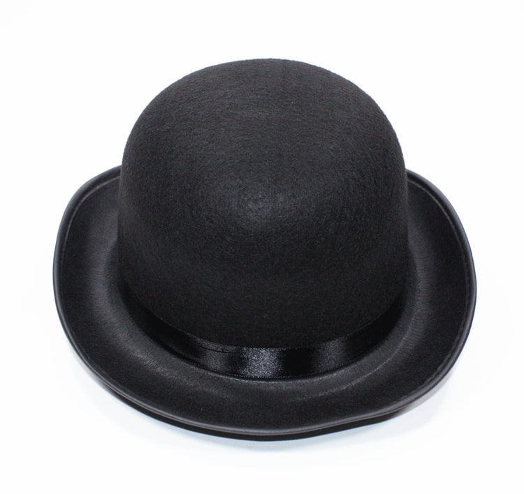 Elegant Black Bowler Top Hat with Satin Band