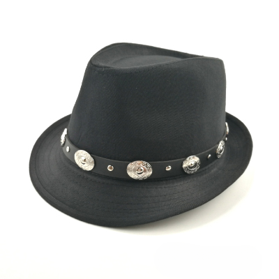 Fedora Hat Decorative Silver Concho Band