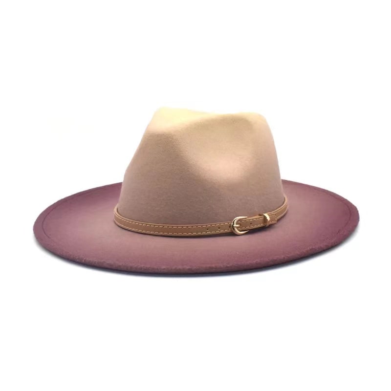 Fedora Hat with Sleek Leather Belt Accent