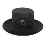 Gothic Leather Top Hat with Spiked Details