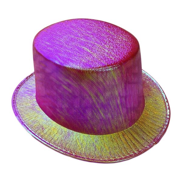 Holographic Pink and Gold Top Hat