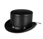 Leather Top Hat with Metal Accents