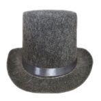 Sparkling Silver Top Hat with Satin Band