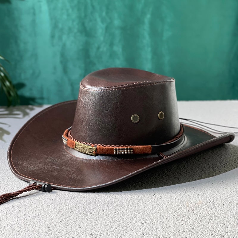 Stylish Leather Western Cowboy Hat