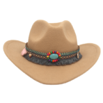 Stylish Western Hat with Colorful Beaded Band