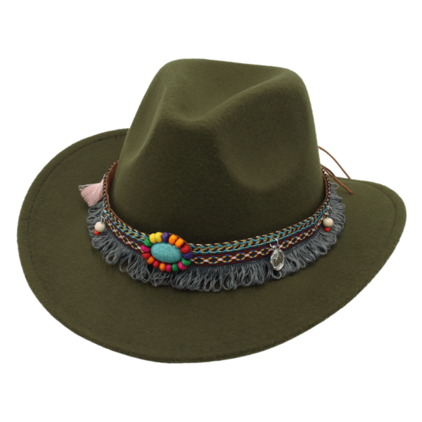 Stylish Western Hat with Colorful Beaded Band