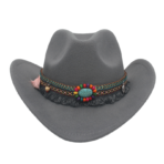 Stylish Western Hat with Colorful Beaded Band