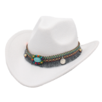 Stylish Western Hat with Colorful Beaded Band