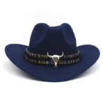 Western Cowboy Hat with Skull and Beaded Band