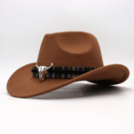 Western Cowboy Hat with Skull and Beaded Band