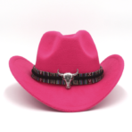 Western Cowboy Hat with Skull and Beaded Band