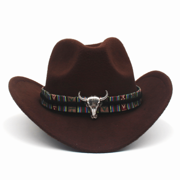 Western Cowboy Hat with Skull and Beaded Band