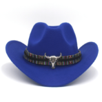 Western Cowboy Hat with Skull and Beaded Band