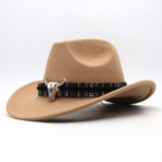 Western Cowboy Hat with Skull and Beaded Band