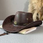 Western Leather Hat with Decorative Band